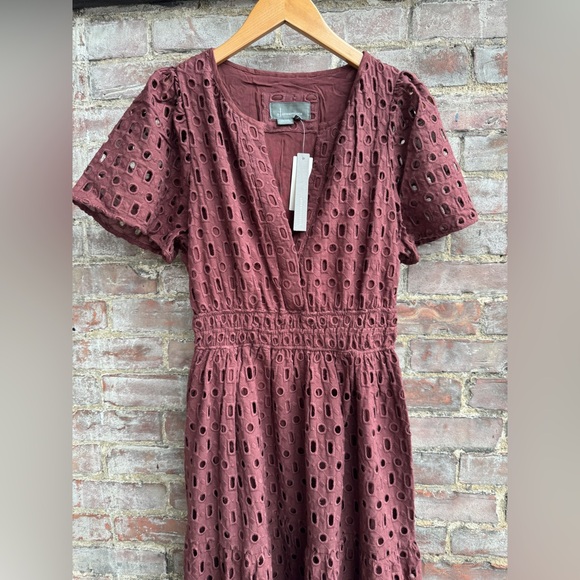 NWT Anthropologie Somerset Maxi Dress Eyelet Edition BROWN - Picture 8 of 10